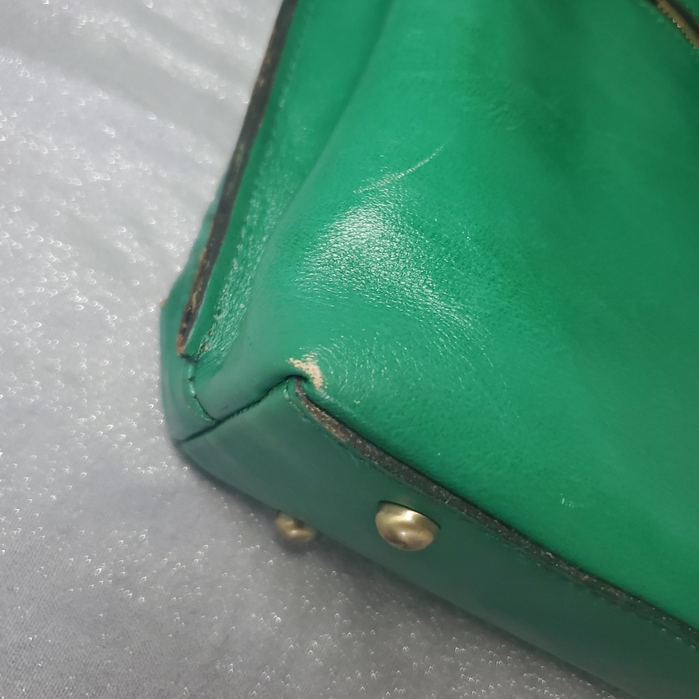 Patricia Nash Adeline Soft Green Leather Floral Embossed Tooled Tote Bag Brass - Picture 8 of 16